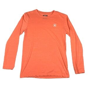 Hurley Kids Long Sleeve Rash Guard Shirt Orange Beach Surfer Unisex  14 / 16 NEW